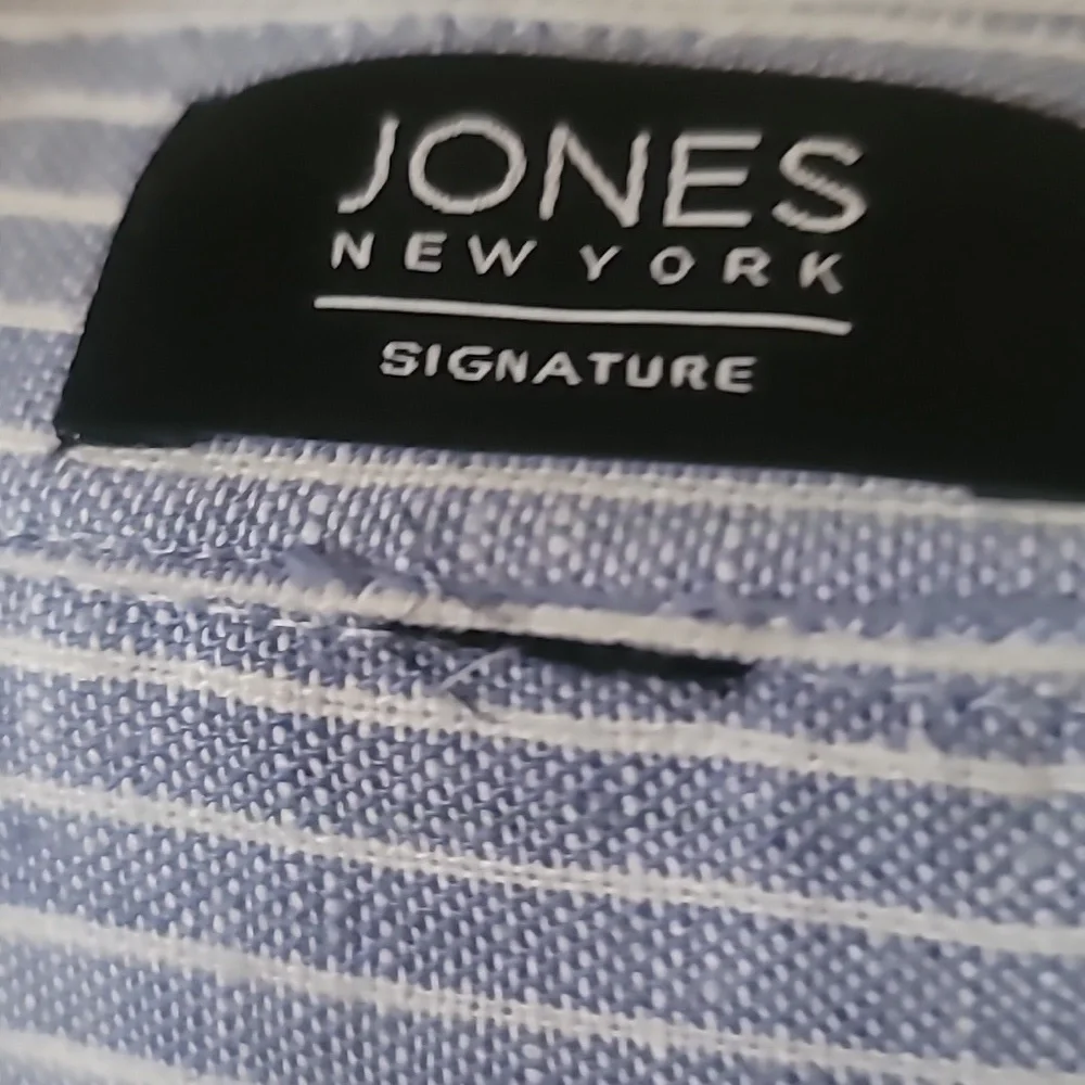 Jones NY Signature Long  Tunic Shirt Dress 60% Linen Plus SZ 3XLT - Picture 2 of 16